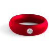 Black Label Cockring en métal Donut Strass Rouge